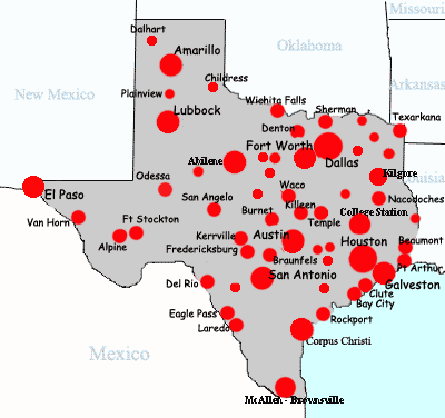Texas hotel map