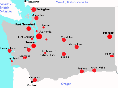Washington Hotels WA map